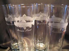 Trout Beer Glasses - set of 4 Trout Beer Glasses - set of 4